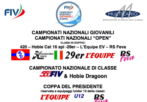 Bando Campionati Giovanili in doppio (420 – Hobie Cat 16 spi -29er – L’Equipe EV – RS Feva) Dervio 2017